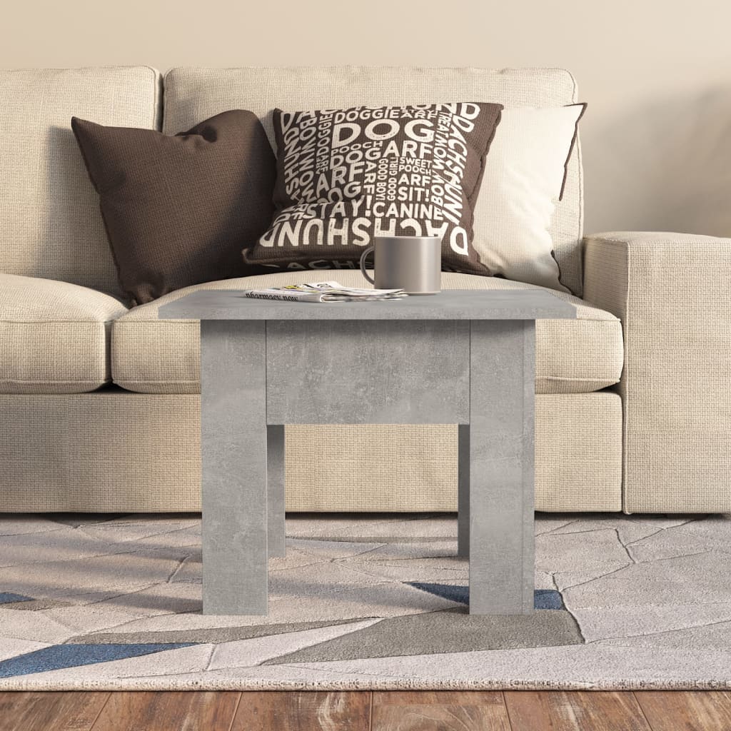 sofabord 55x55x42 cm konstrueret træ betongrå