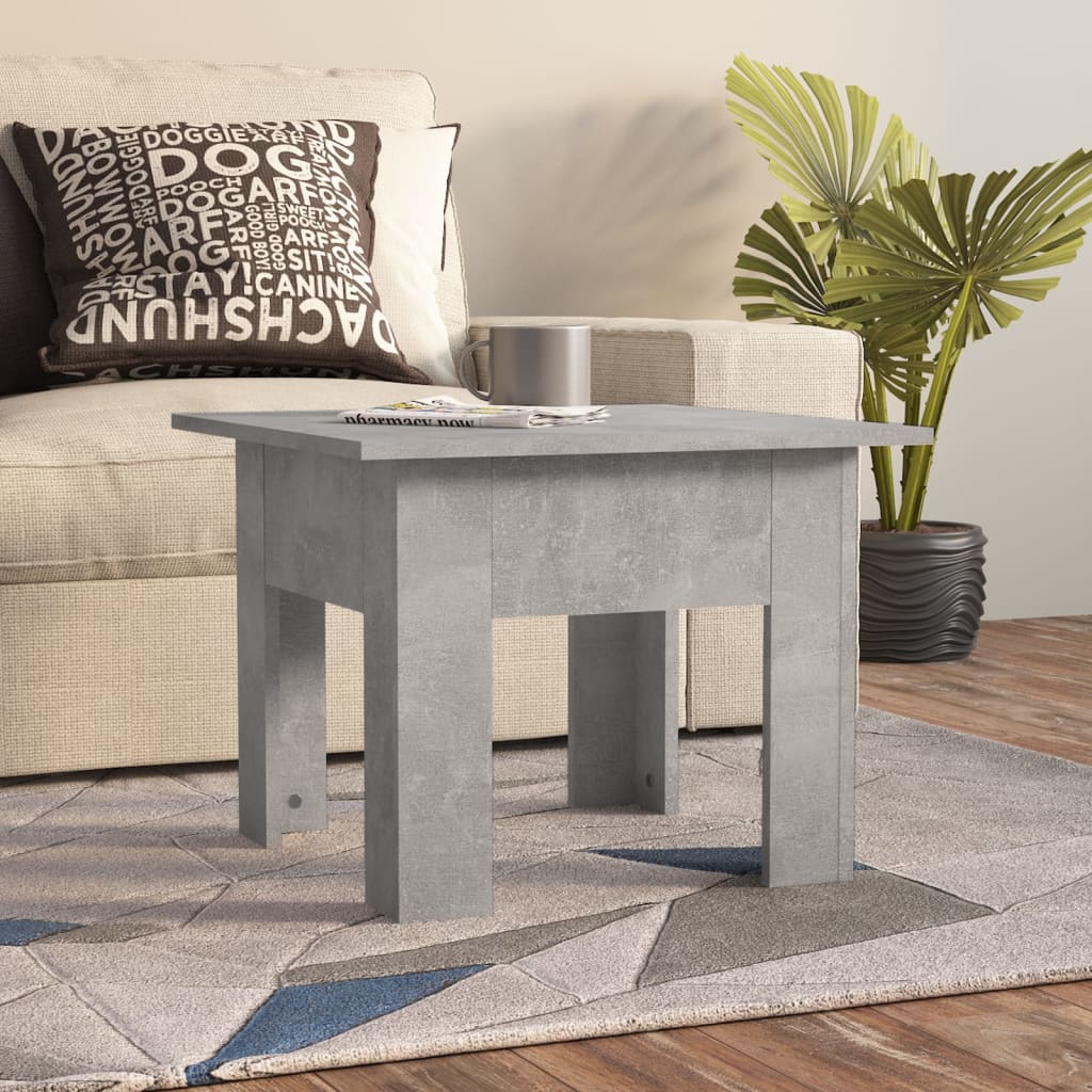 sofabord 55x55x42 cm konstrueret træ betongrå
