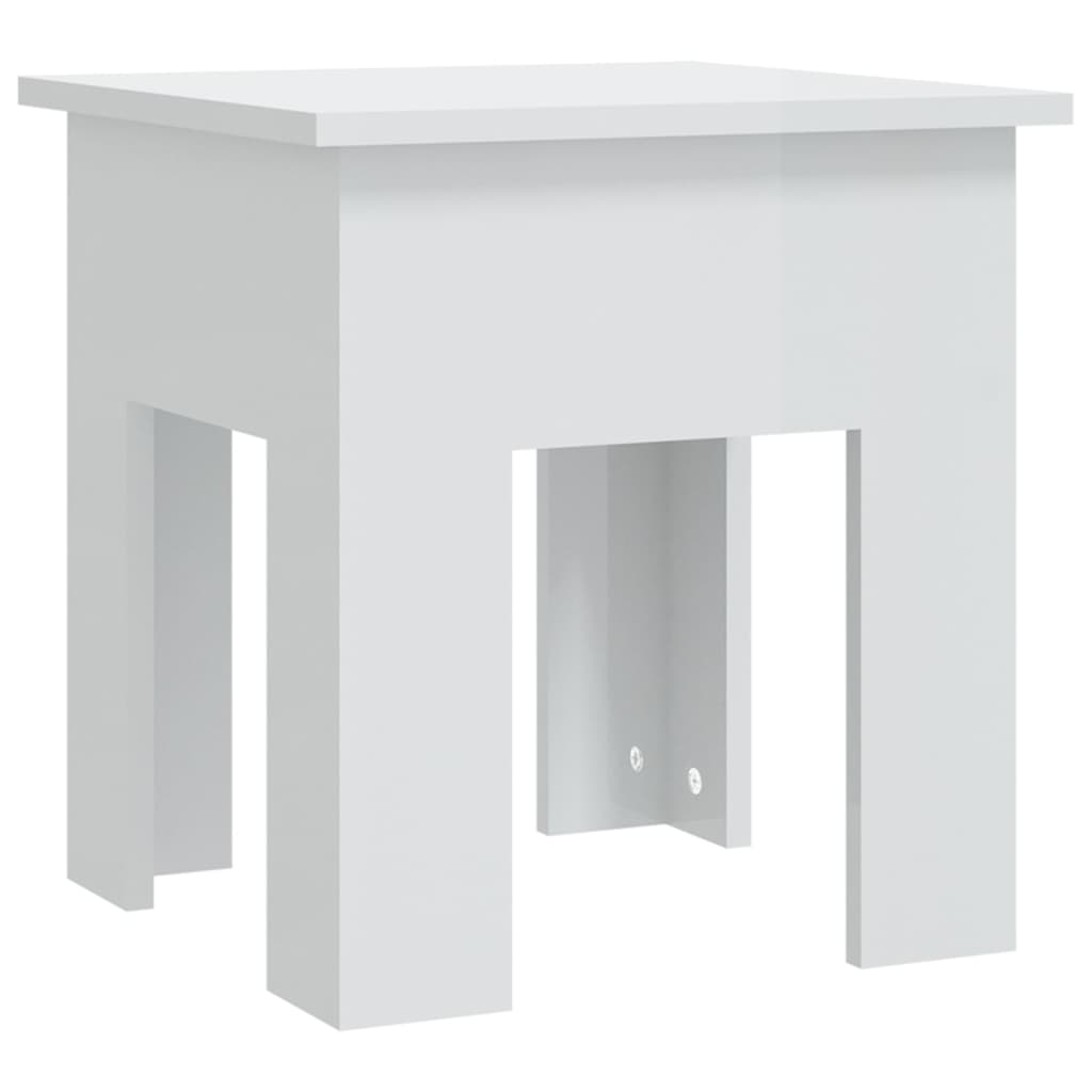 sofabord 40x40x42 cm konstrueret træ hvid højglans