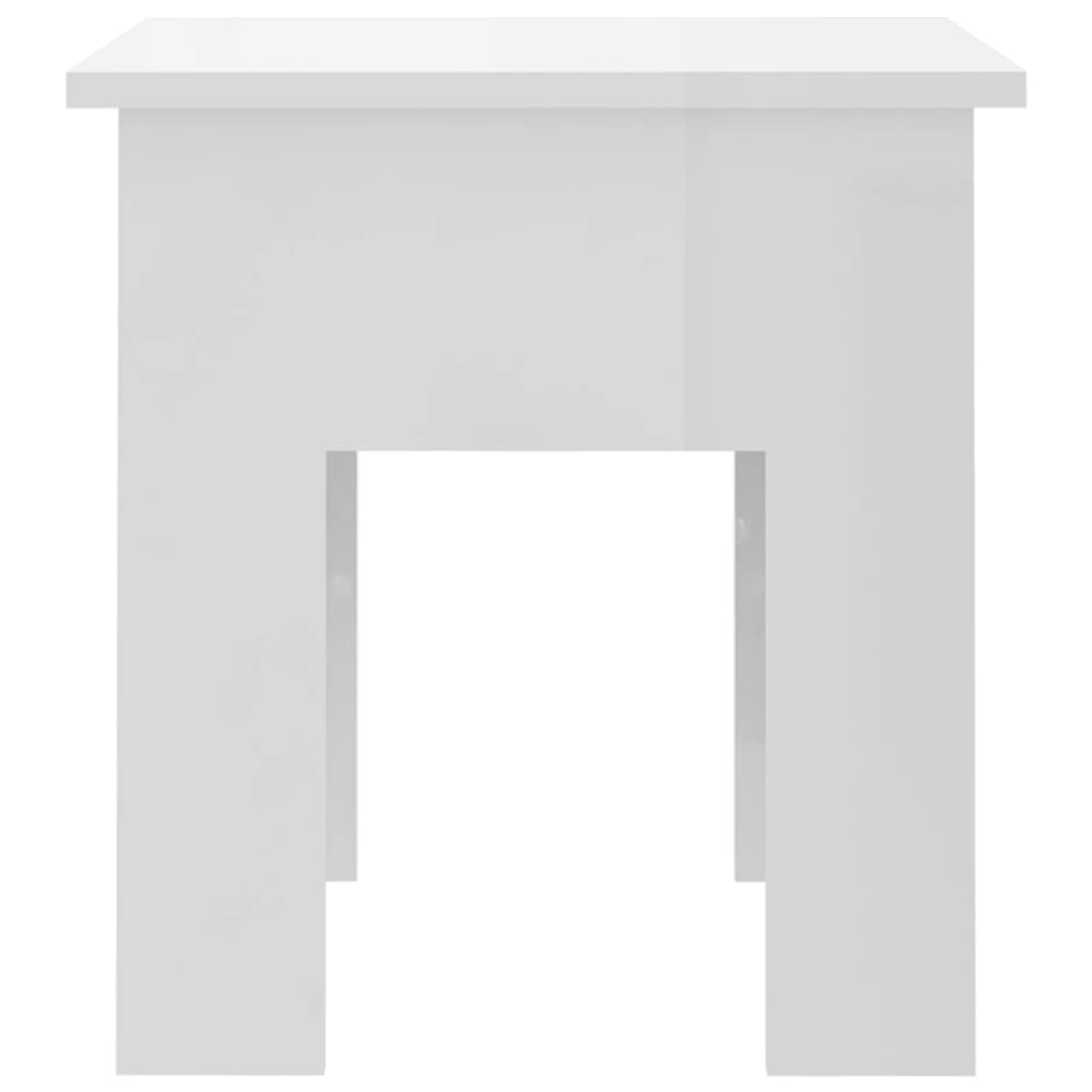 sofabord 40x40x42 cm konstrueret træ hvid højglans