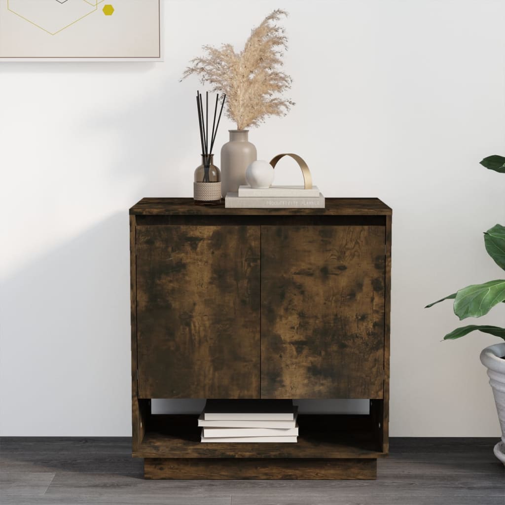 skænk 70x41x75 cm konstrueret træ røget egetræsfarve