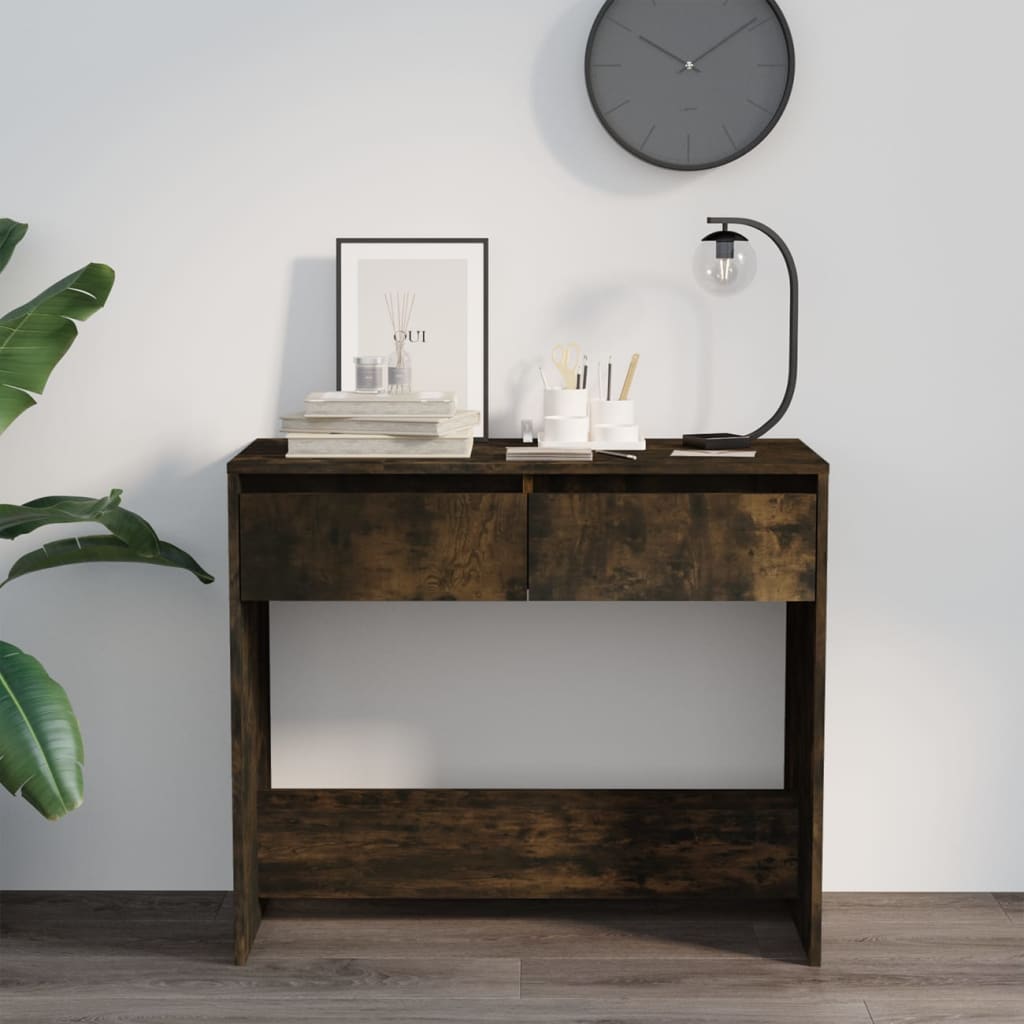 konsolbord 89x41x76,5 cm konstrueret træ røget eg