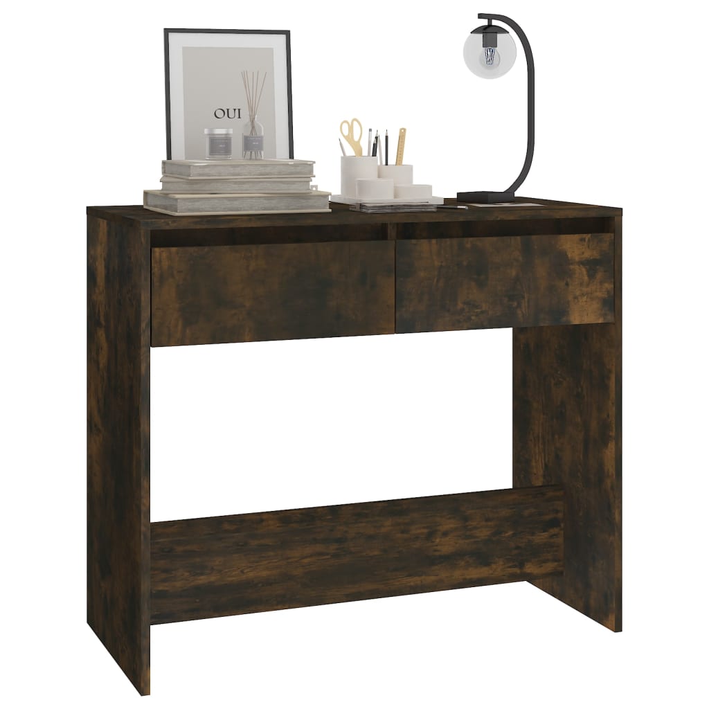 konsolbord 89x41x76,5 cm konstrueret træ røget eg