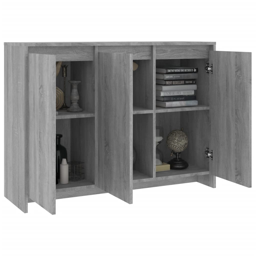 skænk 102x33x75 cm konstrueret træ grå sonoma-eg