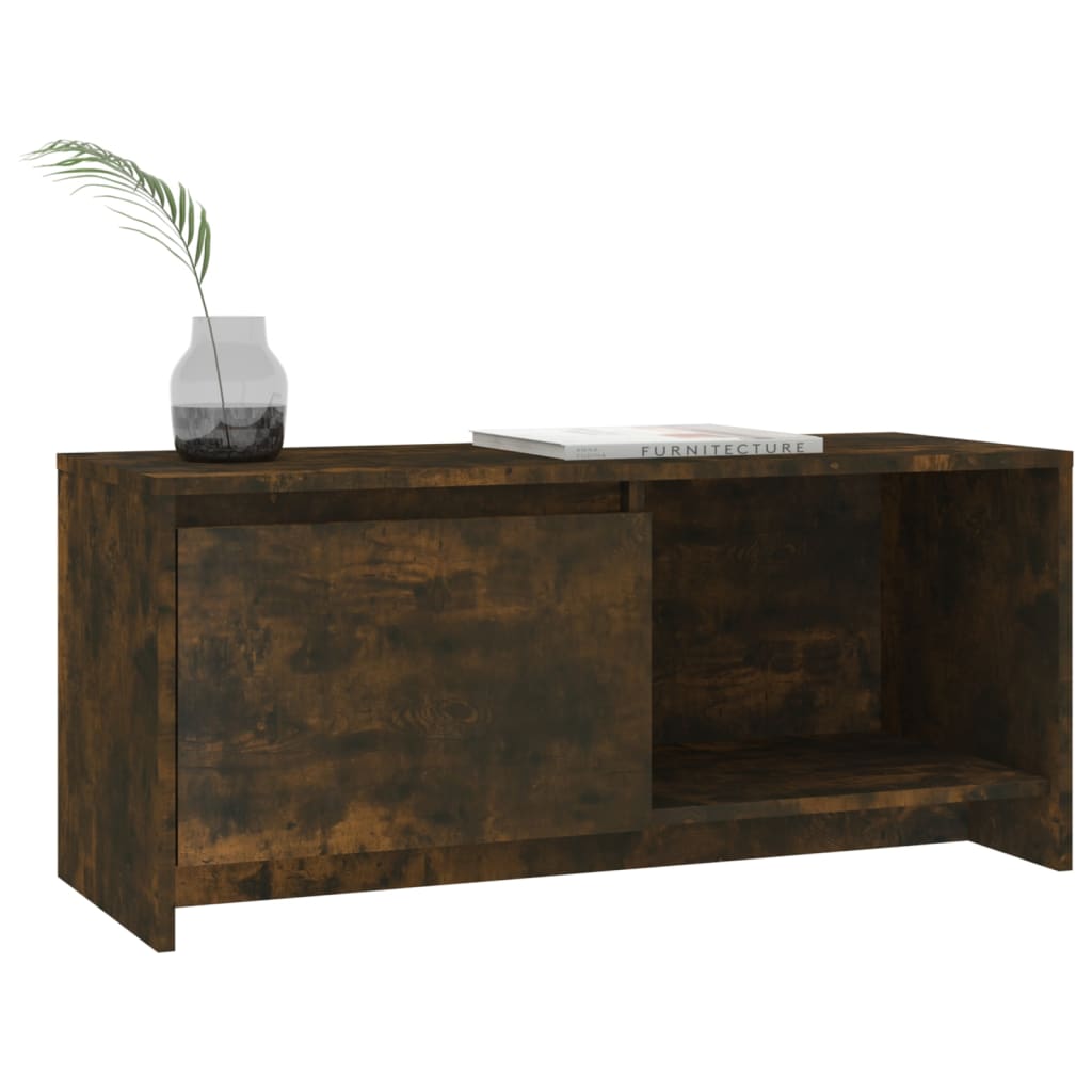 tv-bord 90x35x40 cm konstrueret træ røget egetræsfarve