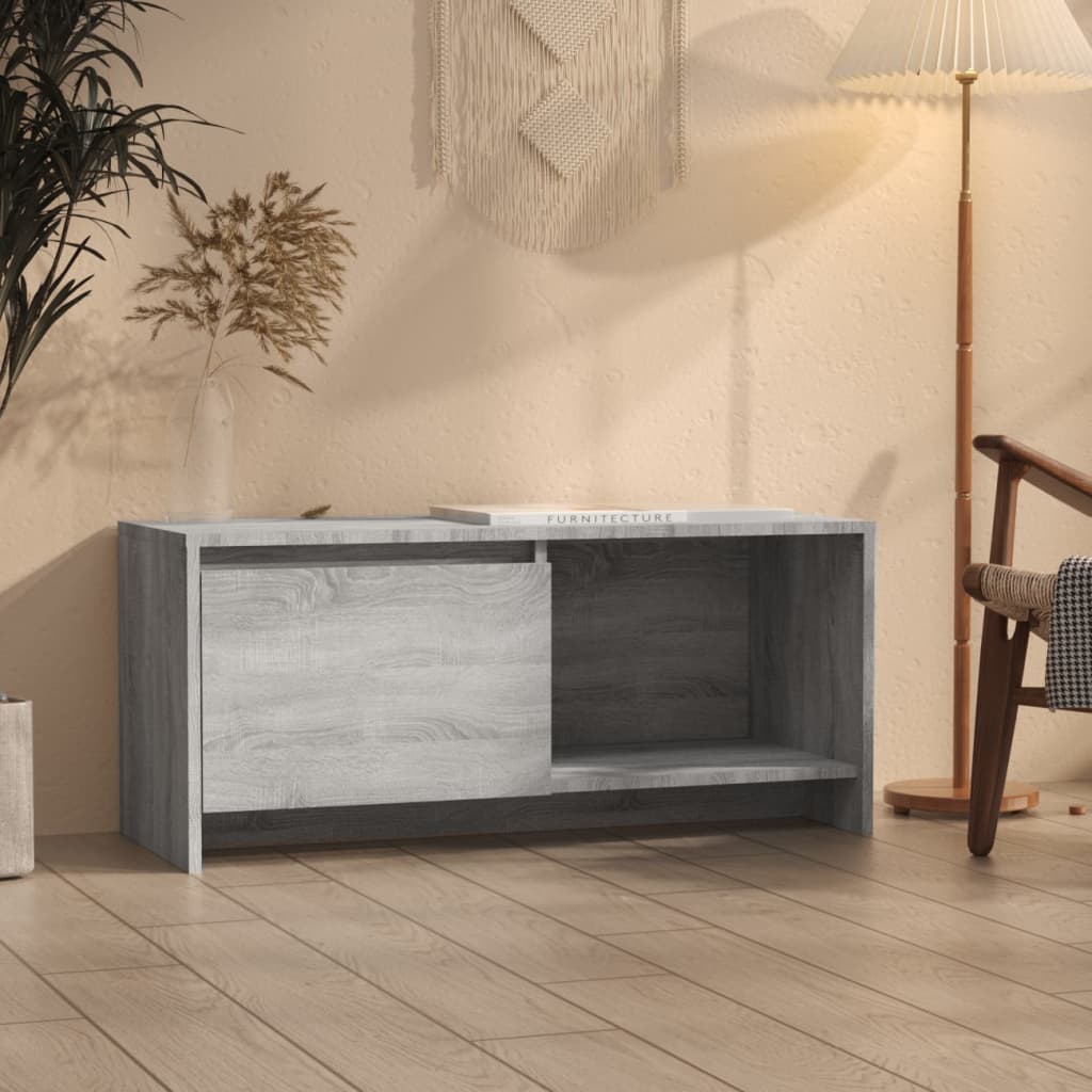 tv-bord 90x35x40 cm konstrueret træ grå sonoma-eg