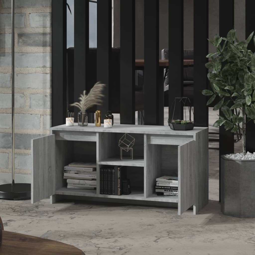 tv-bord 102x37,5x52,5 cm konstrueret træ grå sonoma-eg