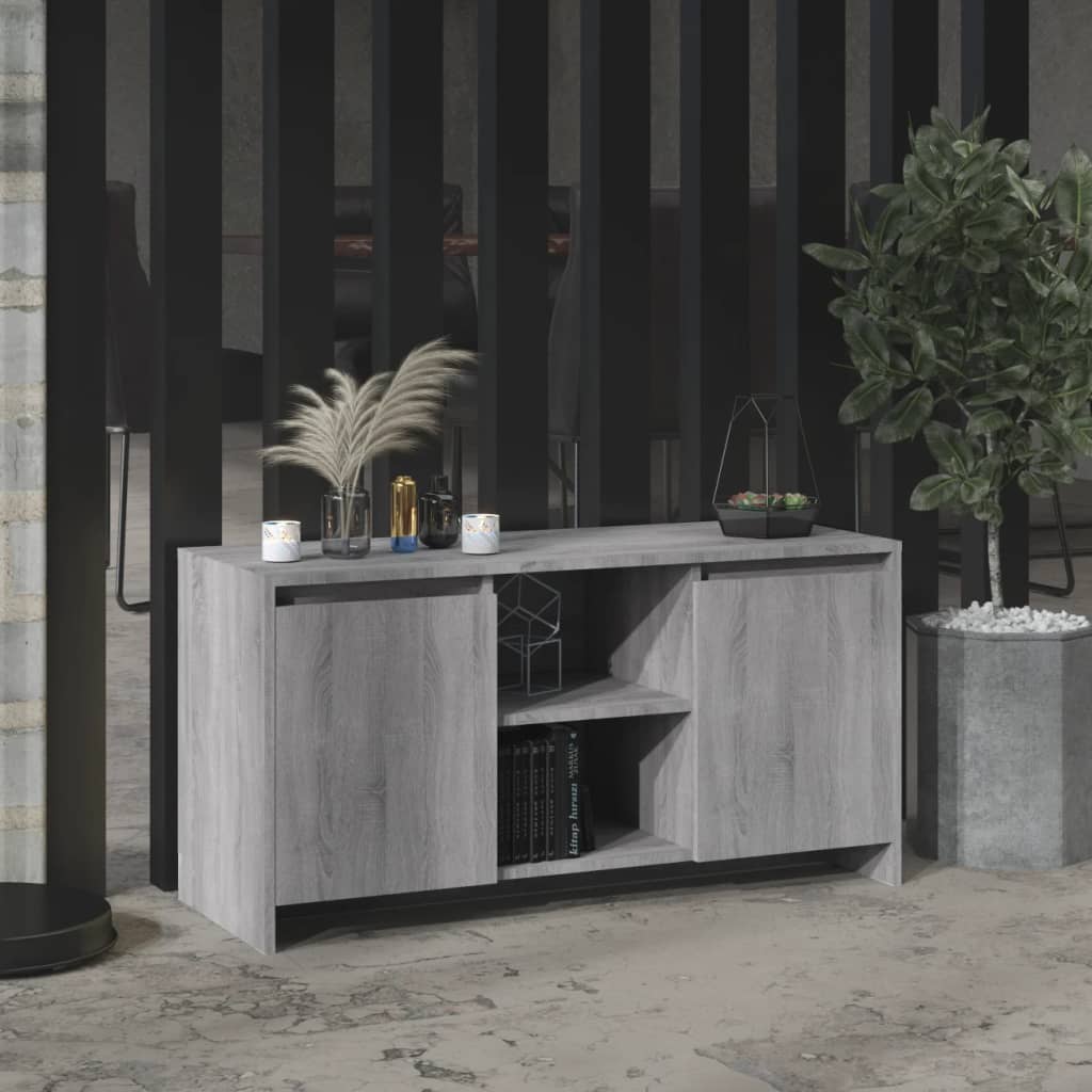 tv-bord 102x37,5x52,5 cm konstrueret træ grå sonoma-eg
