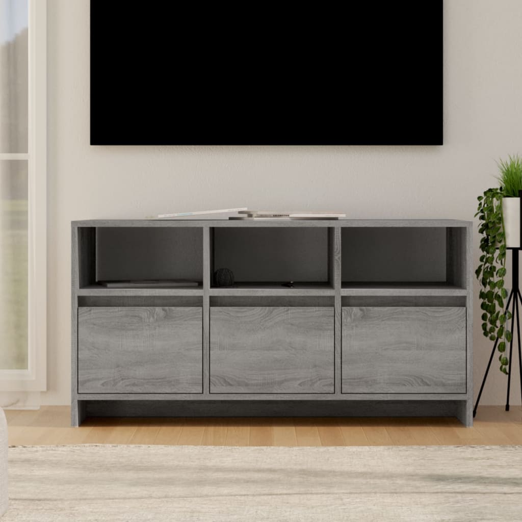 tv-bord 102x37,5x52,5 cm konstrueret træ grå sonoma-eg