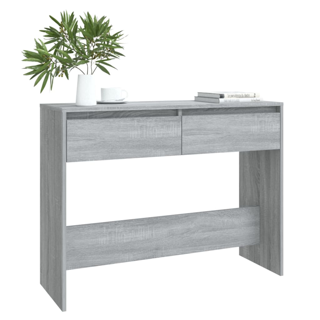 konsolbord 100x35x76,5 cm konstrueret træ grå sonoma-eg