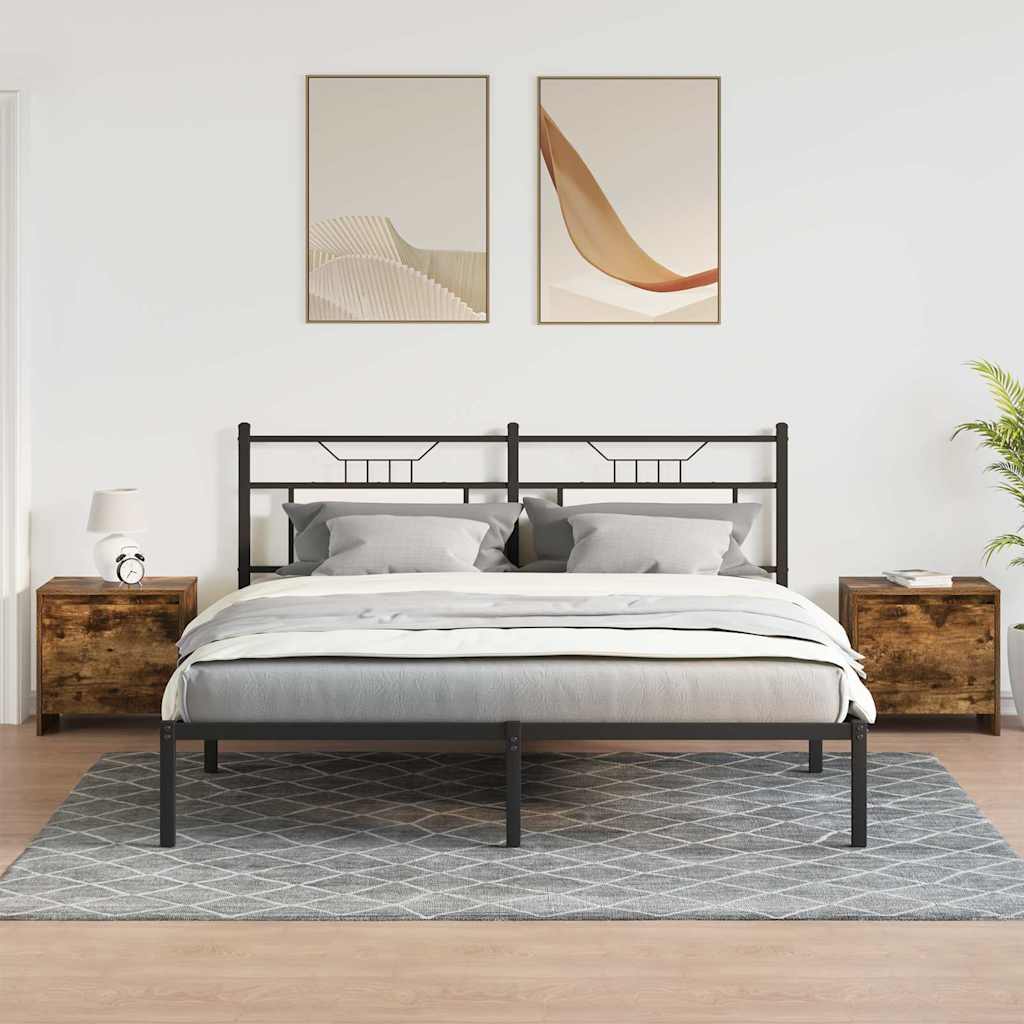 sengeborde 2 stk. 45x34x44,5 cm konstrueret træ røget egetræ