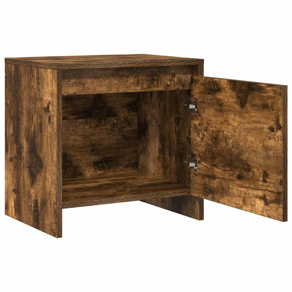 sengeborde 2 stk. 45x34x44,5 cm konstrueret træ røget egetræ