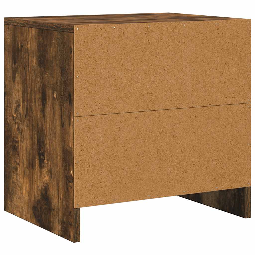 sengeborde 2 stk. 45x34x44,5 cm konstrueret træ røget egetræ