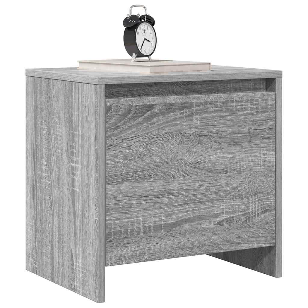 sengebord 45x34x44,5 cm konstrueret træ grå sonoma-eg