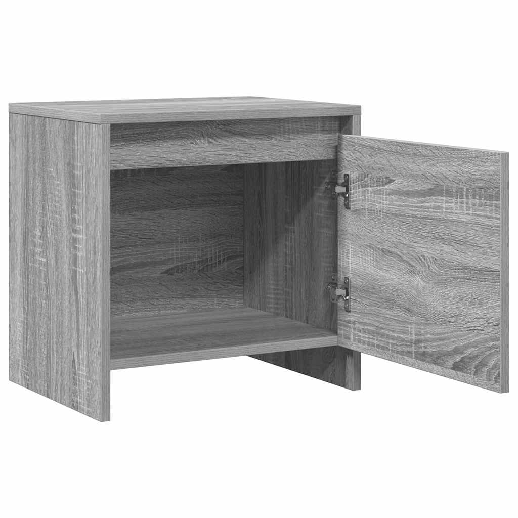 sengebord 45x34x44,5 cm konstrueret træ grå sonoma-eg