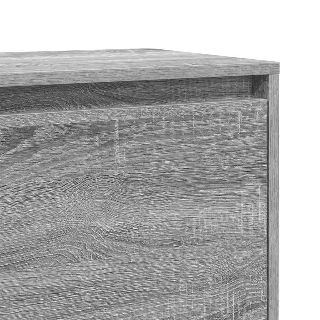 sengebord 45x34x44,5 cm konstrueret træ grå sonoma-eg