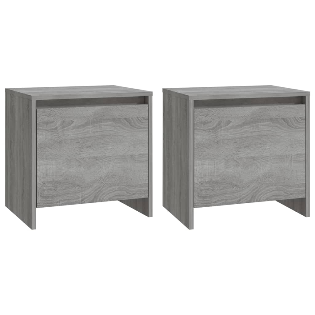 sengeborde 2 stk. 45x34x44,5 cm konstrueret træ grå sonoma-eg
