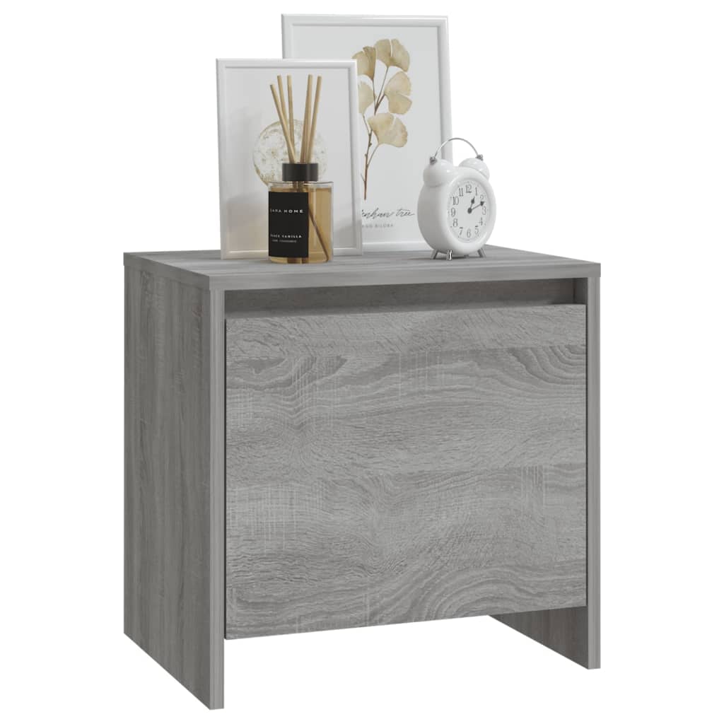 sengeborde 2 stk. 45x34x44,5 cm konstrueret træ grå sonoma-eg