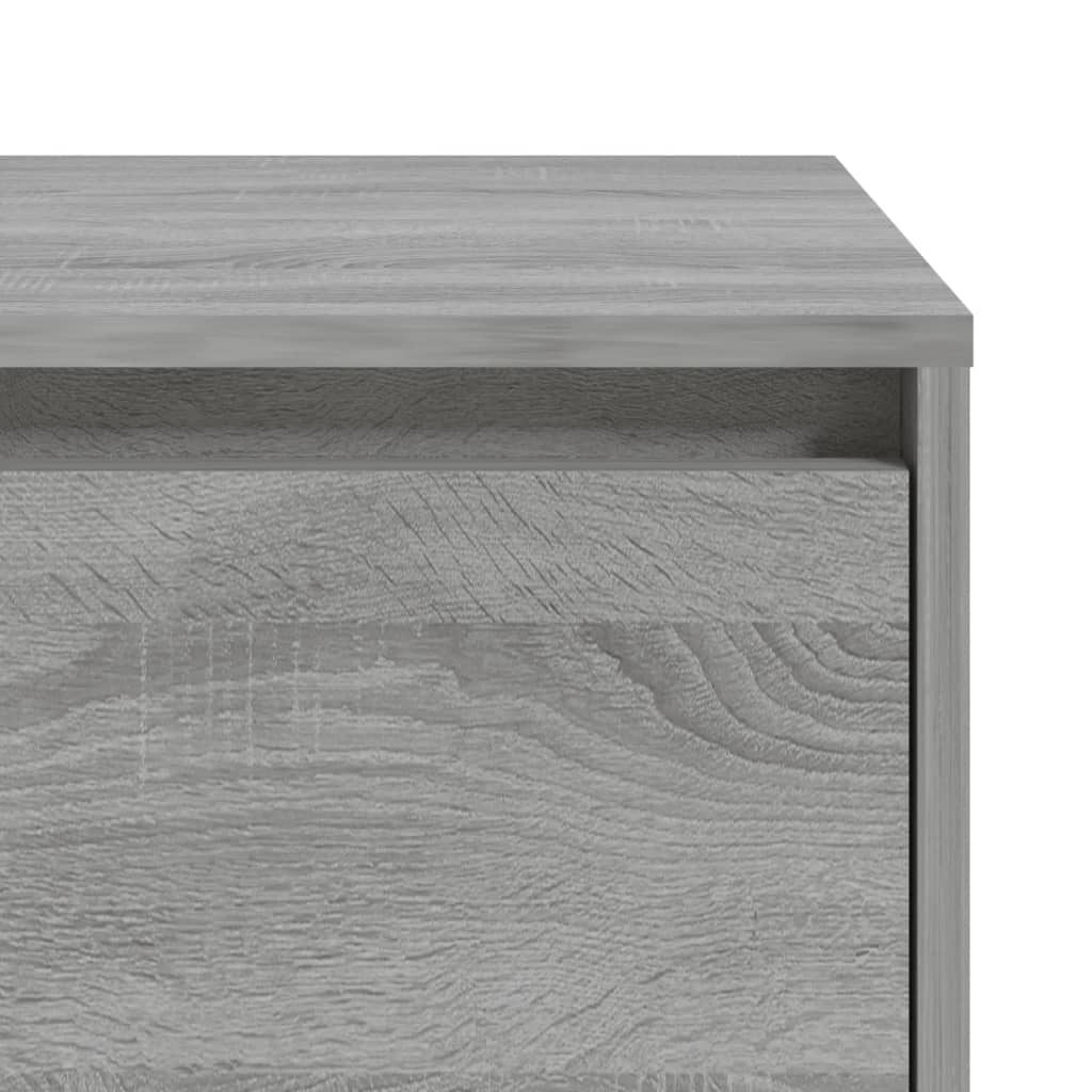 sengeborde 2 stk. 45x34x44,5 cm konstrueret træ grå sonoma-eg