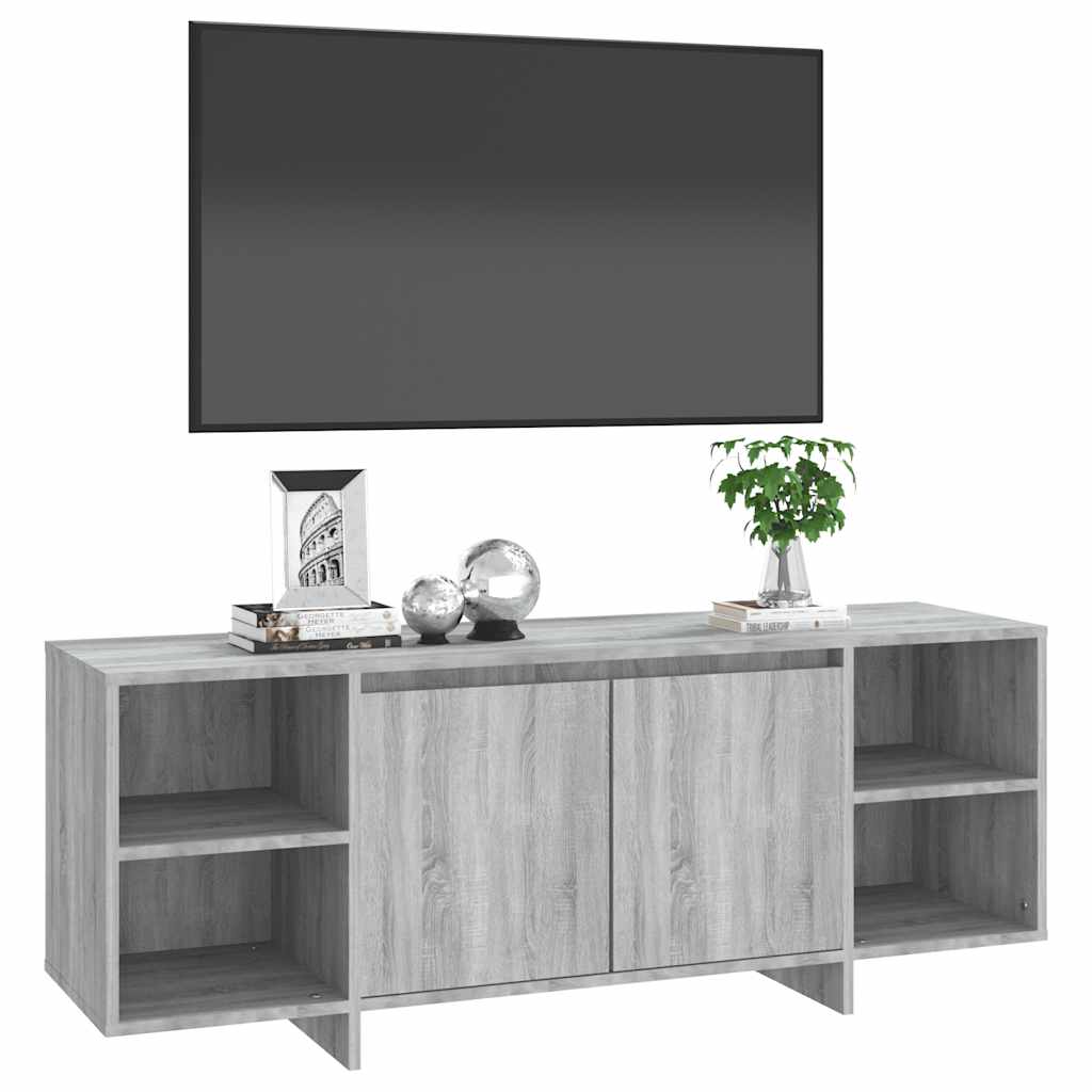 tv-skab 130x35x50 cm konstrueret træ grå sonoma-eg