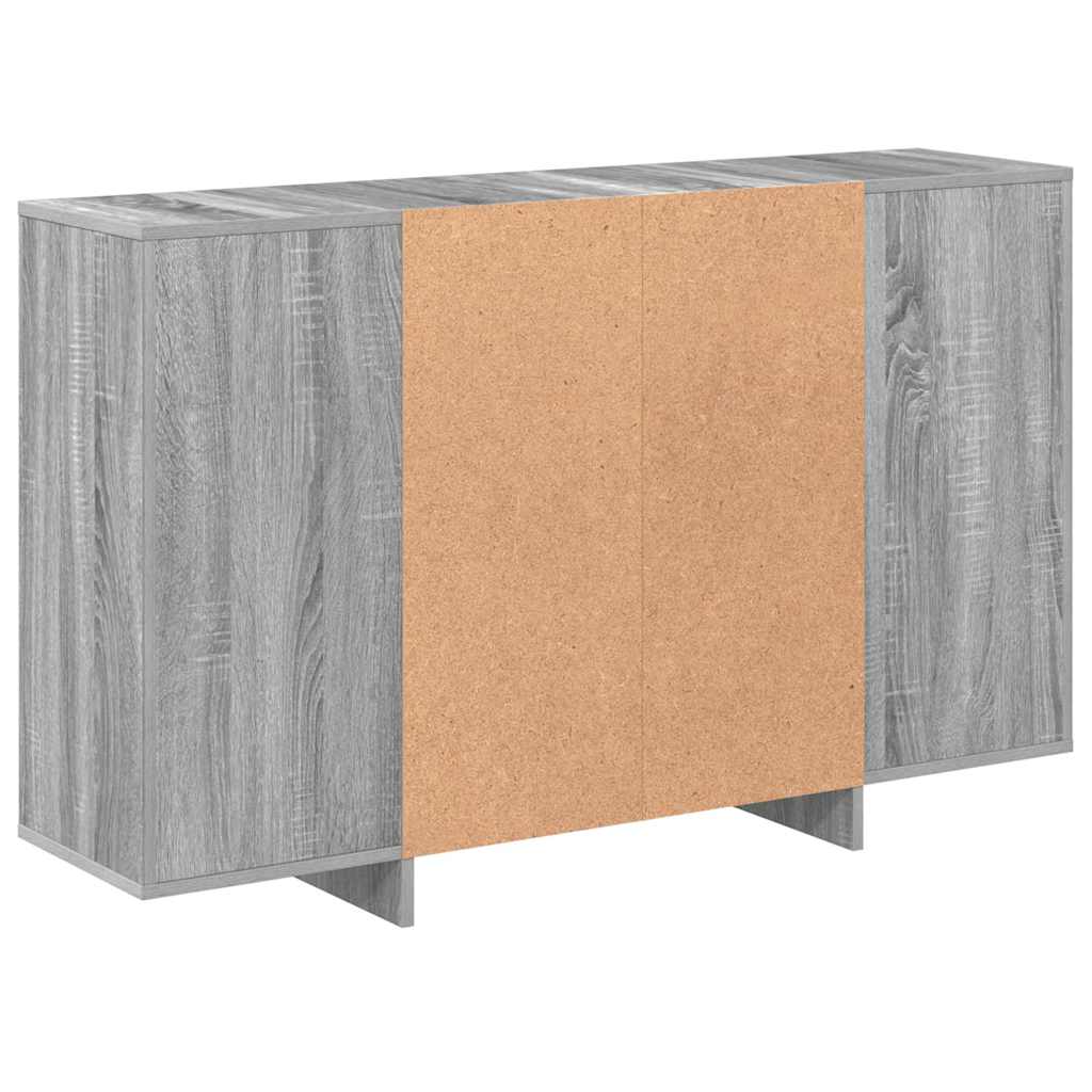 skænk 120x30x75 cm konstrueret træ grå sonoma-eg