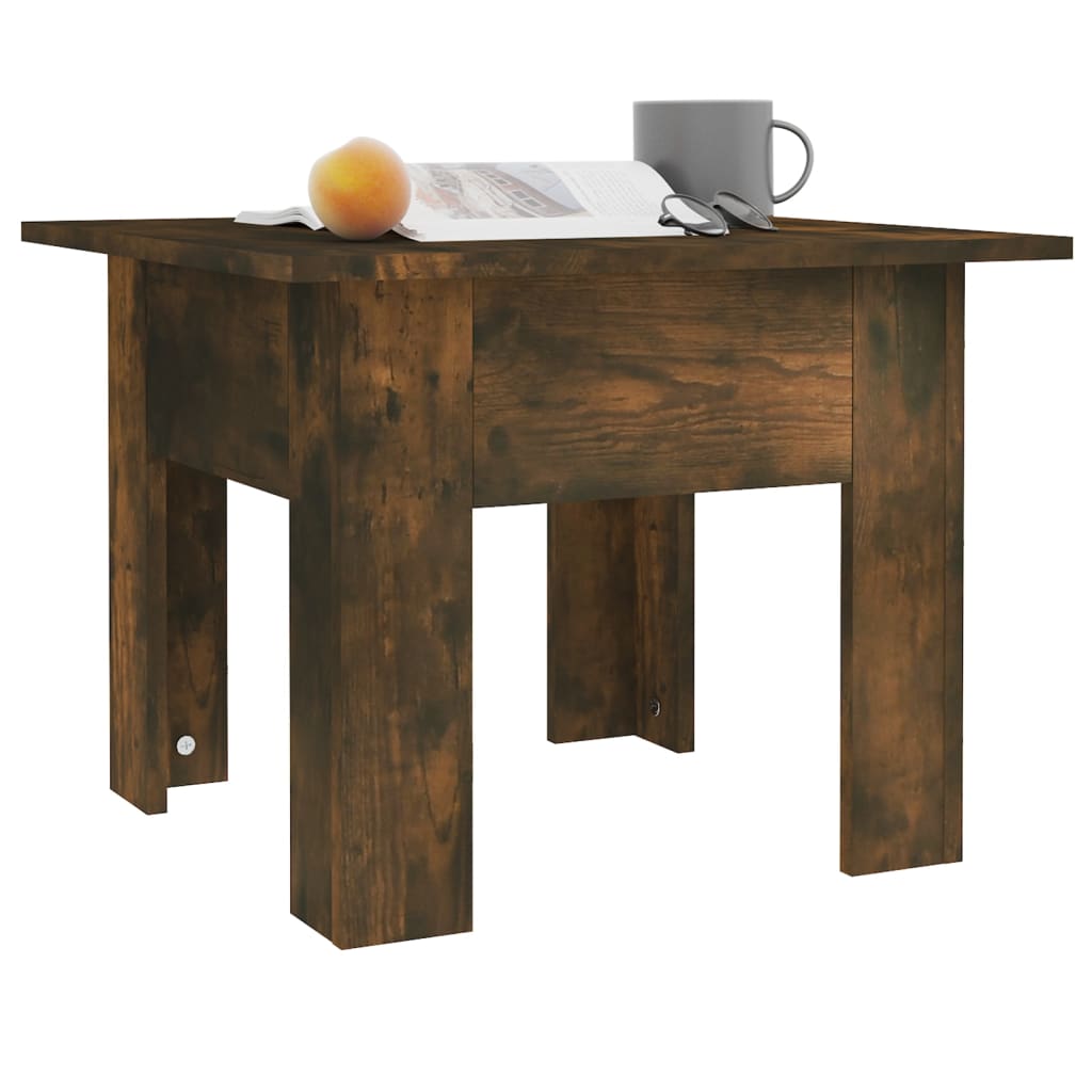 sofabord 55x55x42 cm konstrueret træ røget egetræsfarve