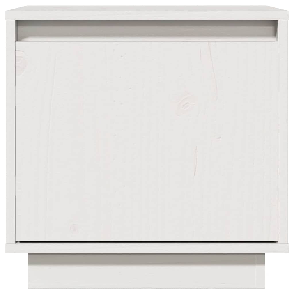 sengebord 40x30x40 cm massivt fyrretræ hvid