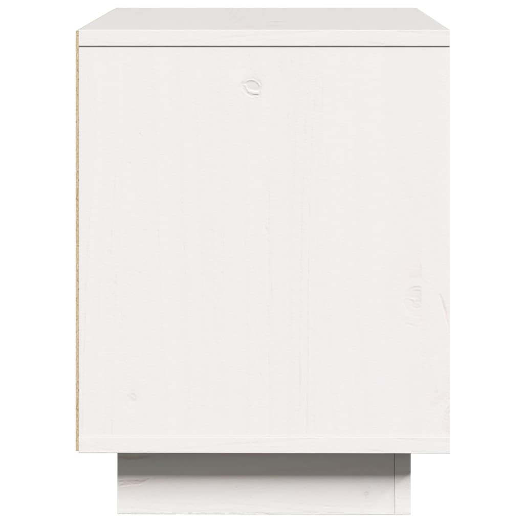 sengebord 40x30x40 cm massivt fyrretræ hvid