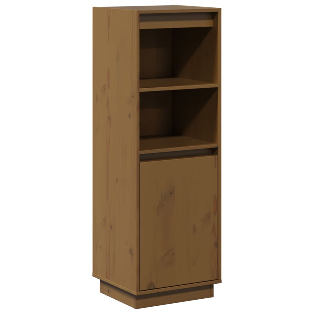 skænk 37x34x110 cm massivt fyrretræ gyldenbrun