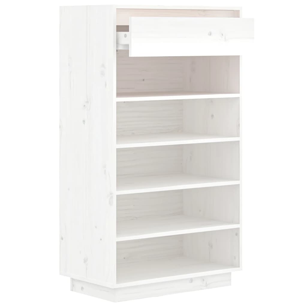 skoreol 60x34x105 cm massivt fyrretræ hvid