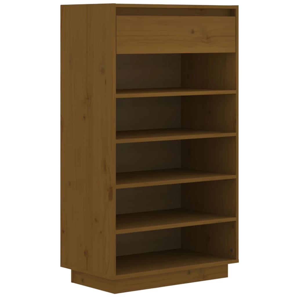 skoreol 60x34x105 cm massivt fyrretræ gyldenbrun
