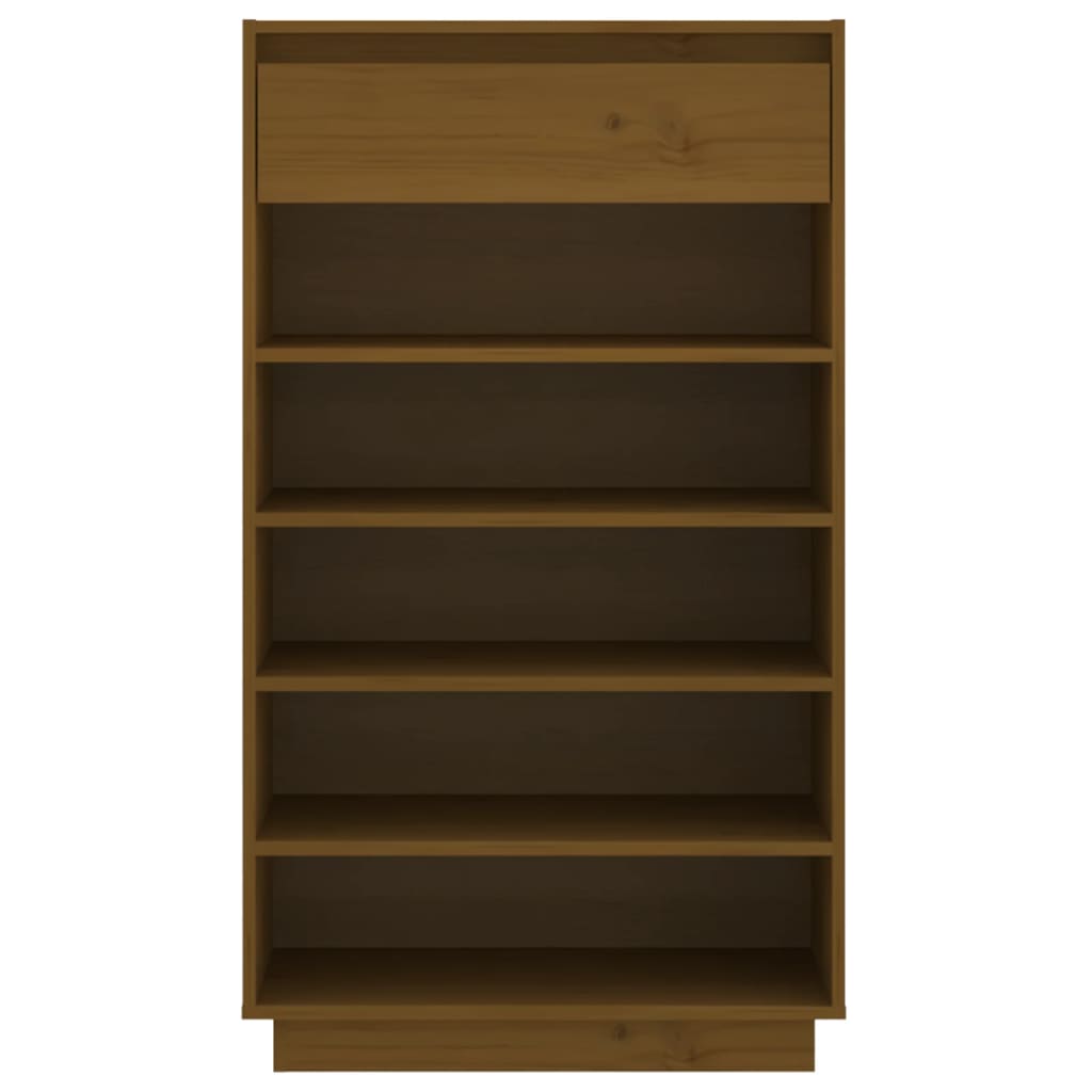skoreol 60x34x105 cm massivt fyrretræ gyldenbrun
