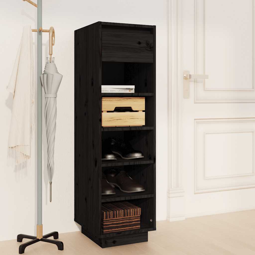 skoreol 34x30x105 cm massivt fyrretræ sort