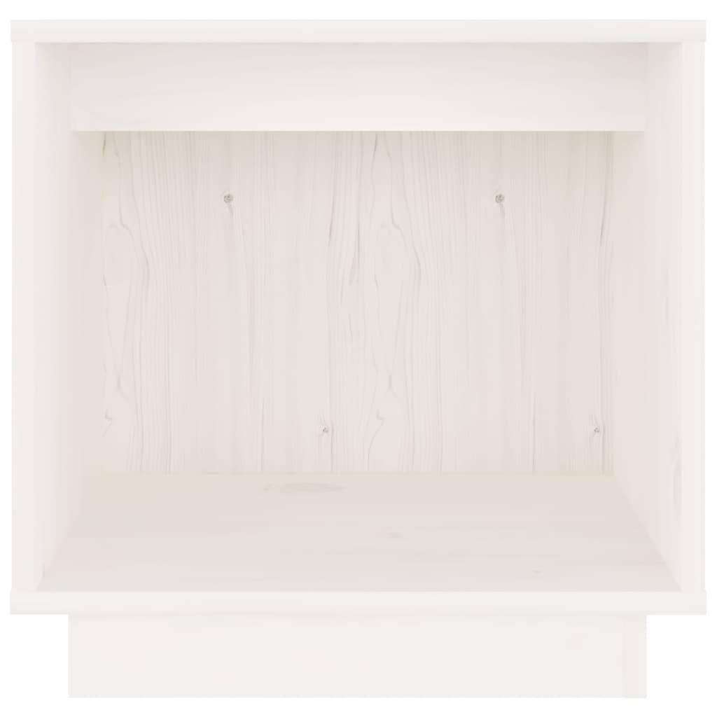 sengebord 40x30x40 cm massivt fyrretræ hvid