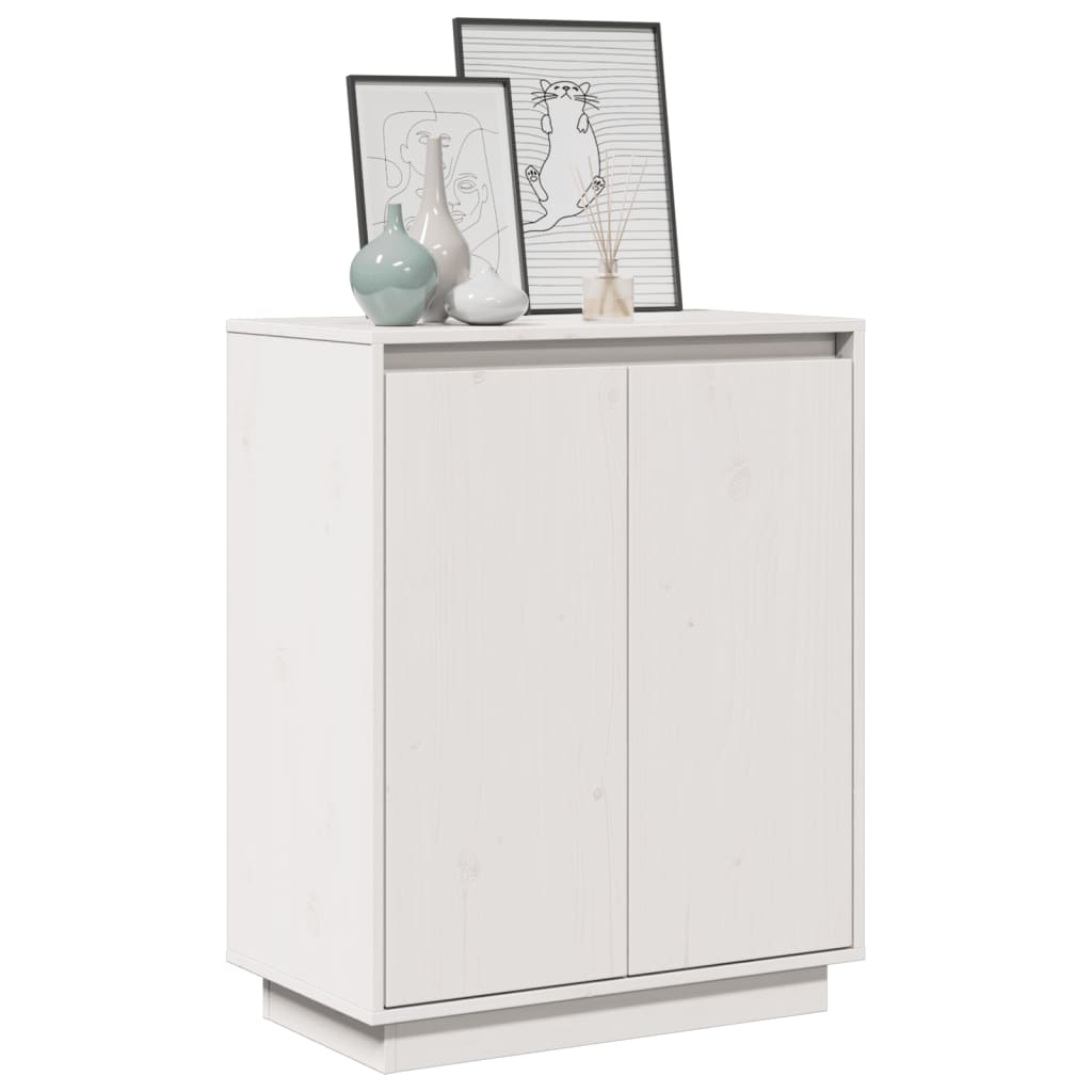 skænk 60x34x75 cm massivt fyrretræ hvid