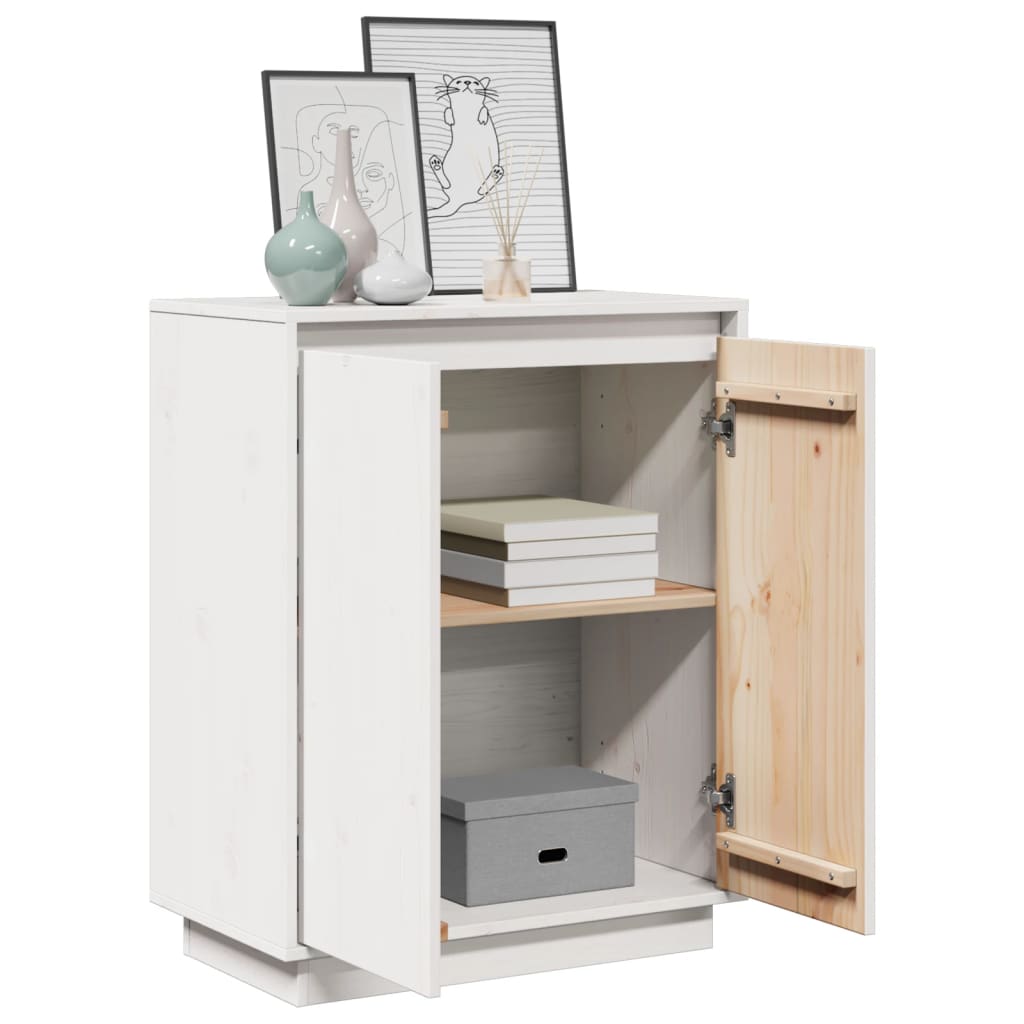 skænk 60x34x75 cm massivt fyrretræ hvid