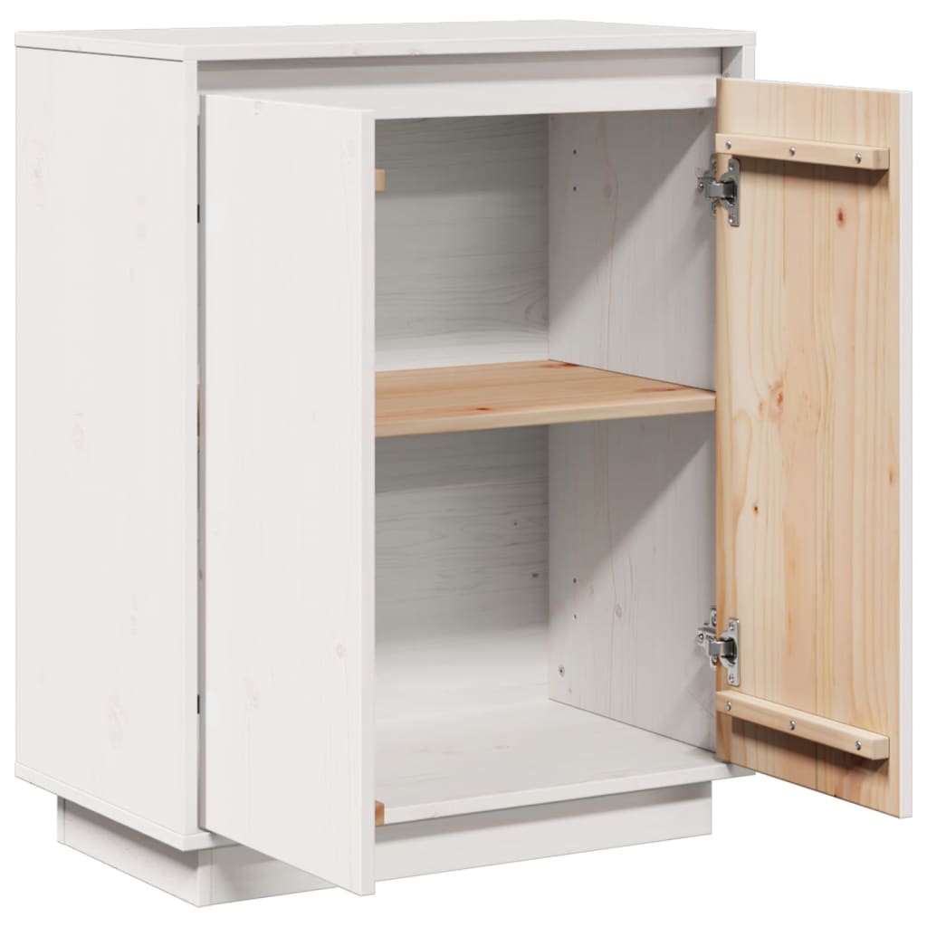 skænk 60x34x75 cm massivt fyrretræ hvid