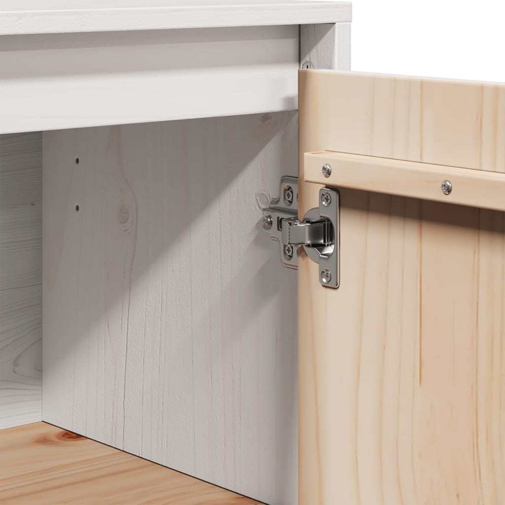 skænk 60x34x75 cm massivt fyrretræ hvid