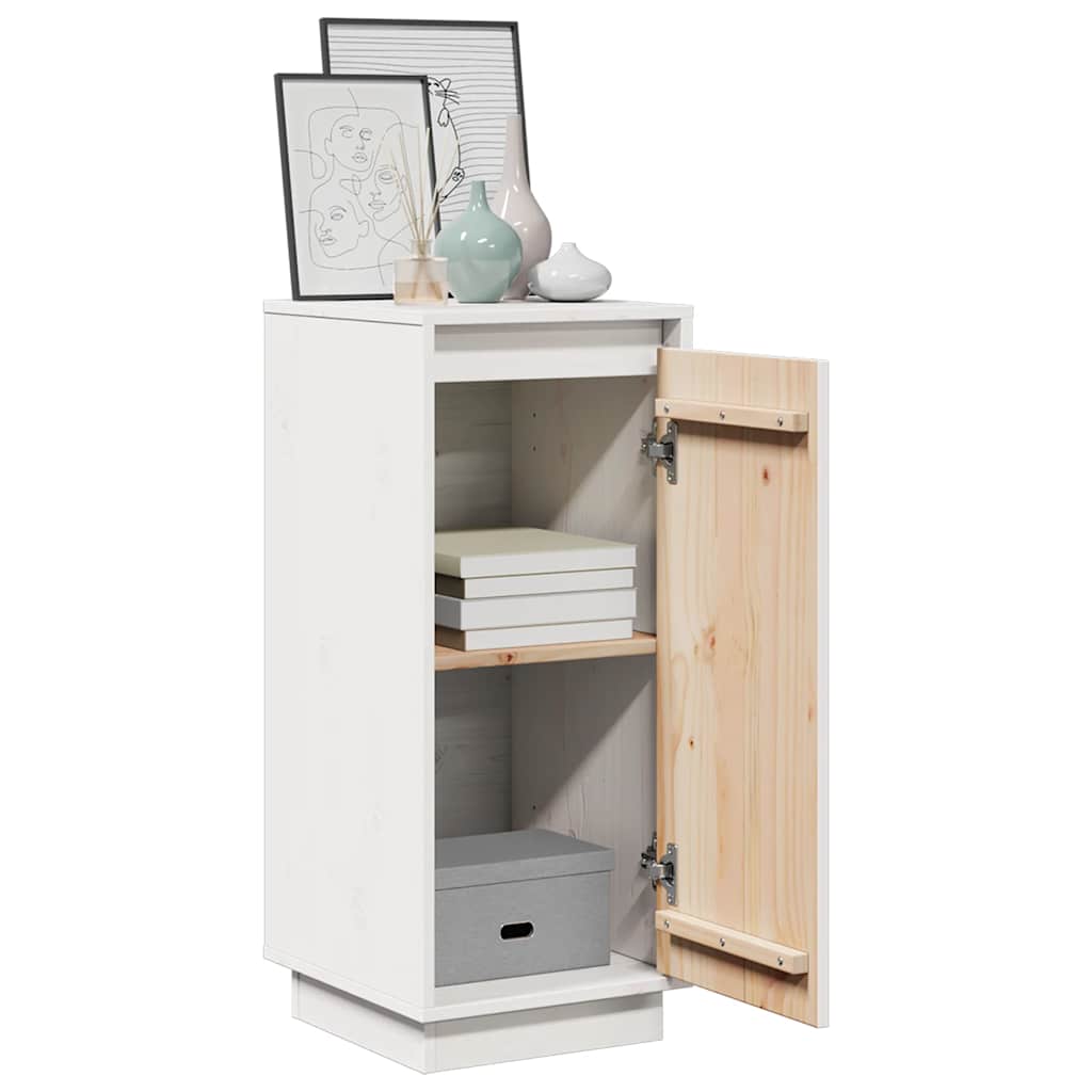 skænk 31,5x34x75 cm massivt fyrretræ hvid
