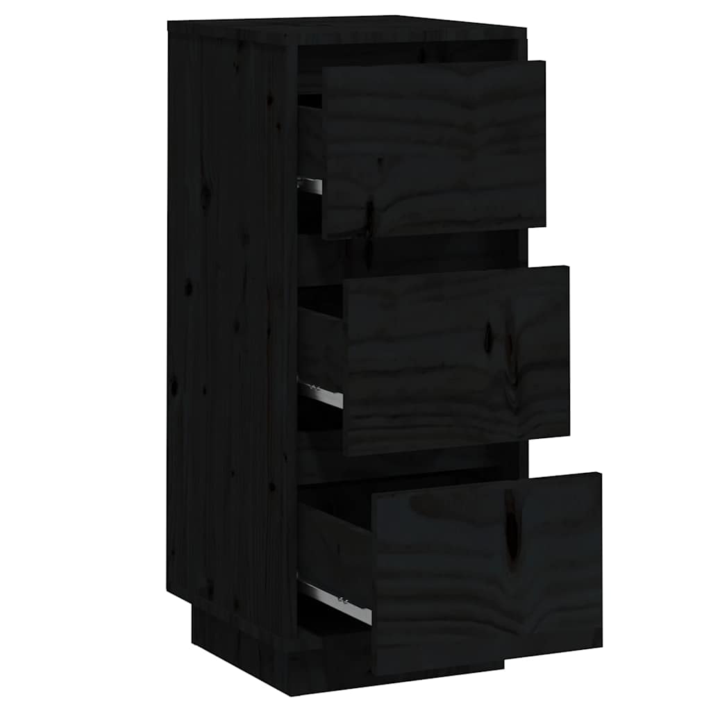 skænke 2 stk. 32x34x75 cm massivt fyrretræ sort