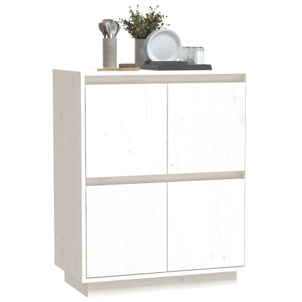 skænk 60x34x75 cm massivt fyrretræ hvid