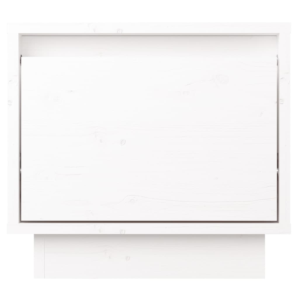 sengebord 35x34x32 cm massivt fyrretræ hvid