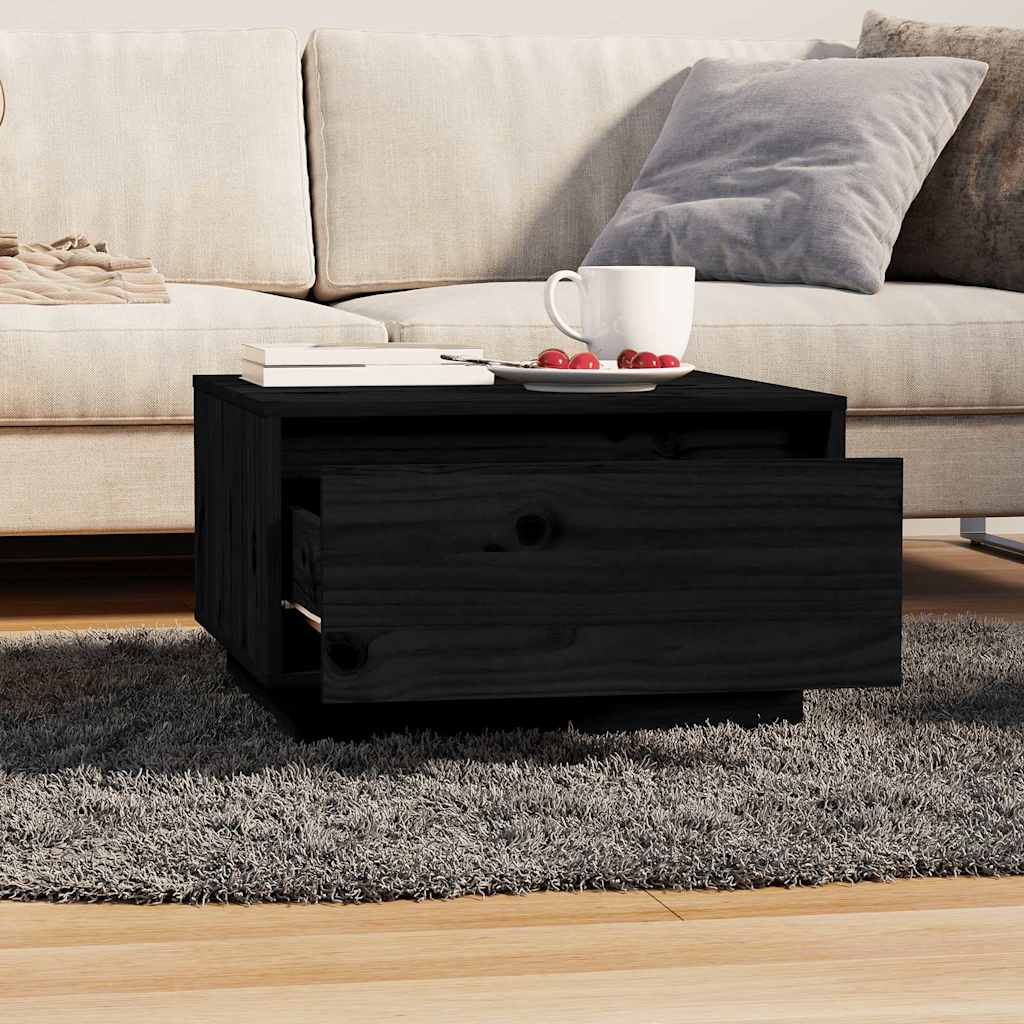 sofabord 55x56x32 cm massivt fyrretræ sort