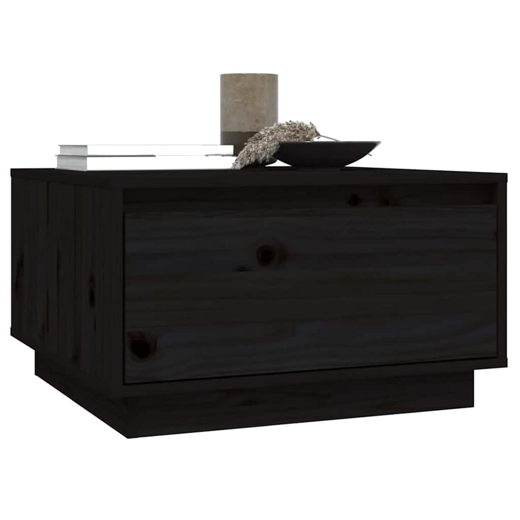 sofabord 55x56x32 cm massivt fyrretræ sort