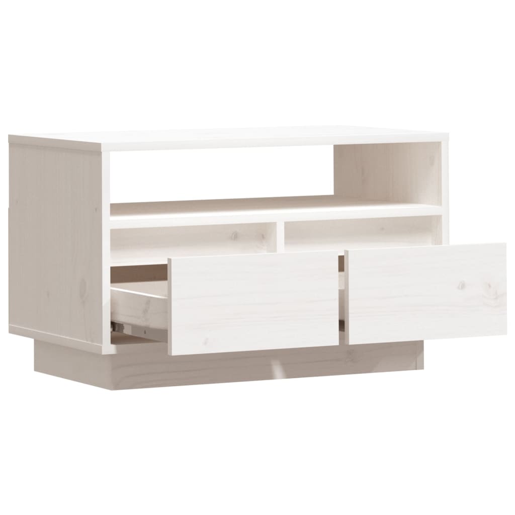 tv-bord 60x35x37 cm massivt fyrretræ hvid