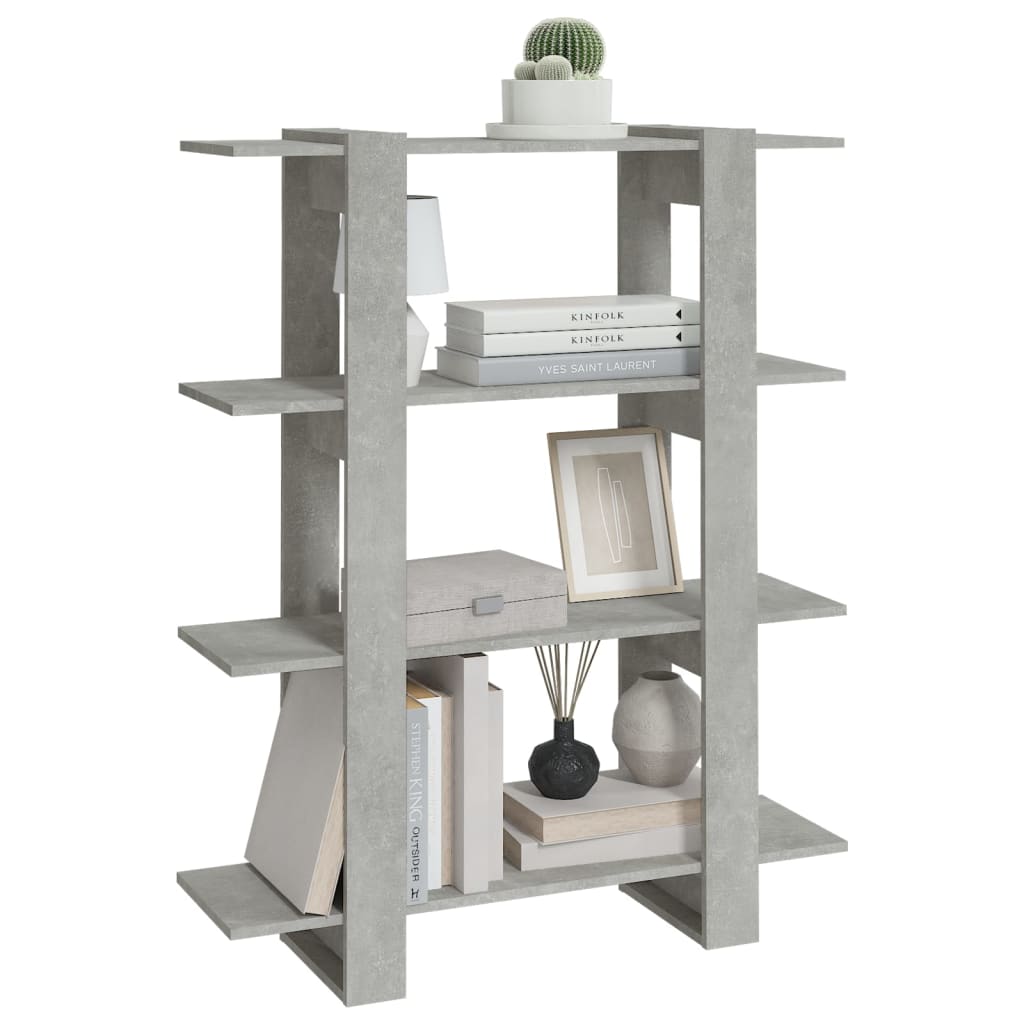 bogreol/rumdeler 100x30x123,5 cm betongrå