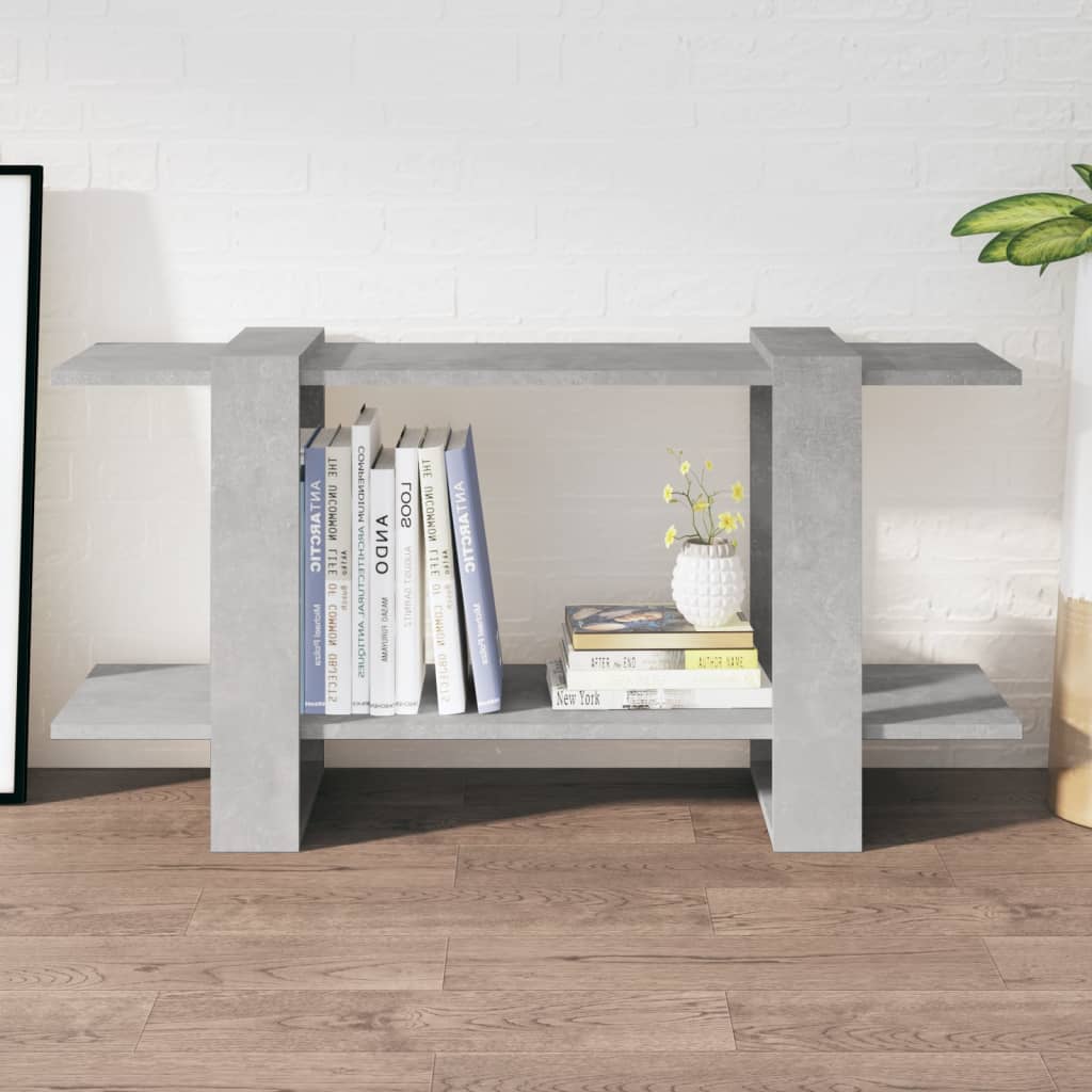 bogreol 100x30x51 cm konstrueret træ betongrå