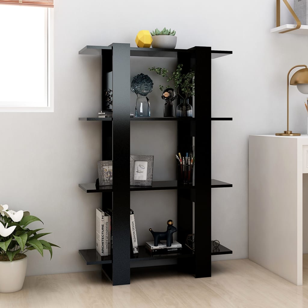 bogreol/rumdeler 80x30x123,5 cm sort