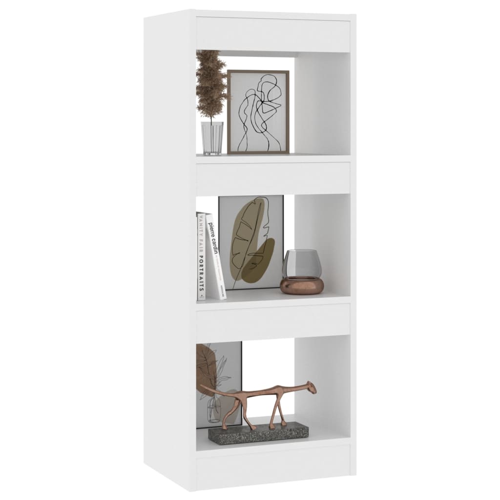 bogreol/rumdeler 40x30x103 cm konstrueret træ hvid