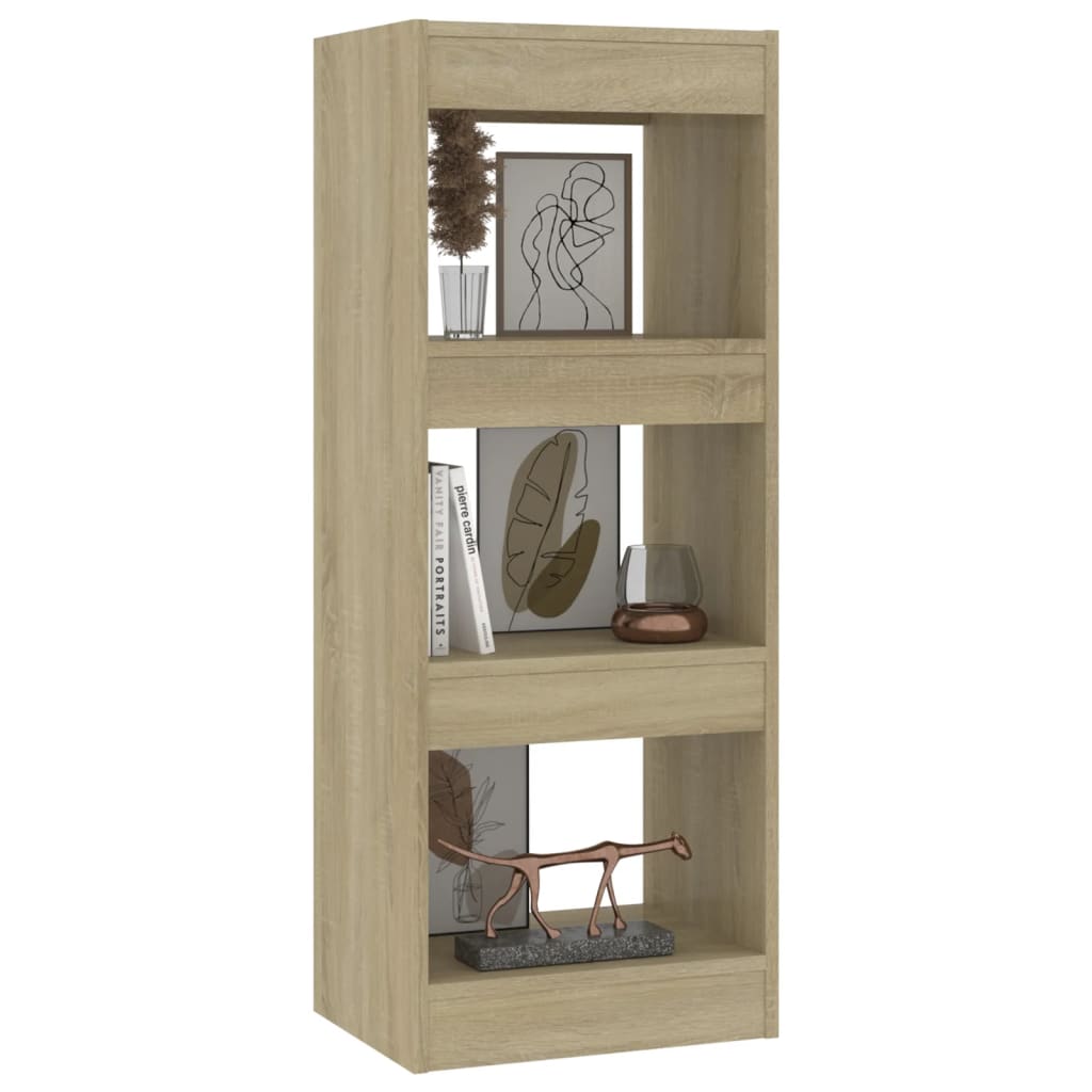 bogreol/rumdeler 40x30x103 cm konstrueret træ sonoma-eg